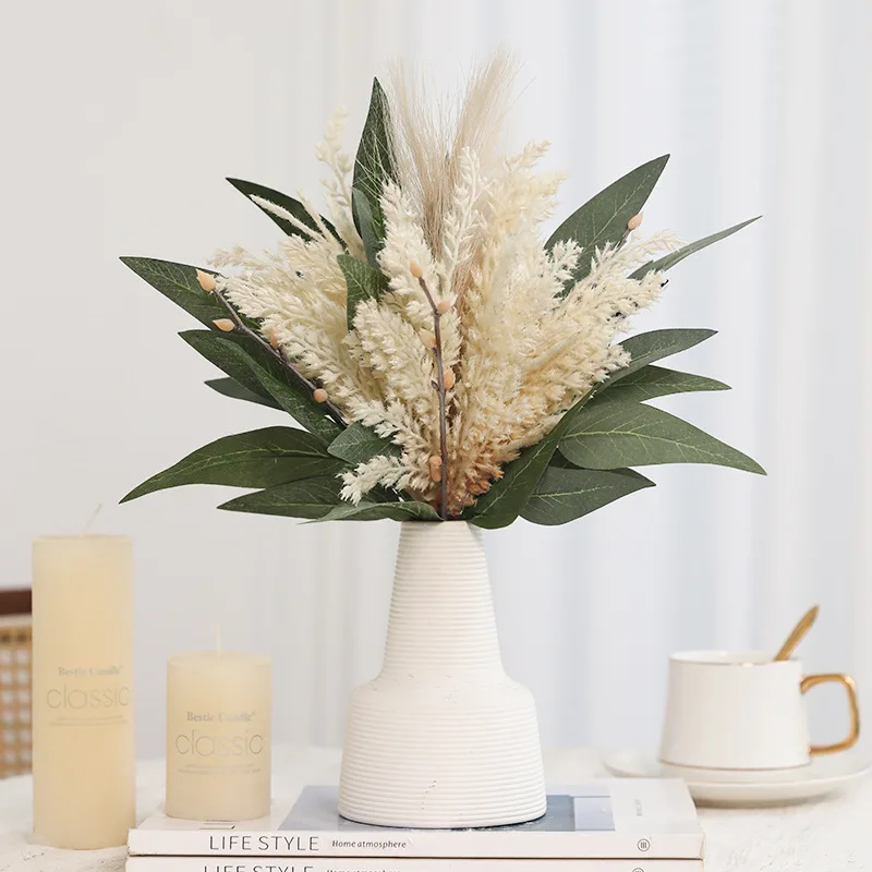 

Advanced Simulation Flowers Reed Sage Bouquets fake Leaf Flowers European Home Party Decor Dining Table Decorations Bouquets
