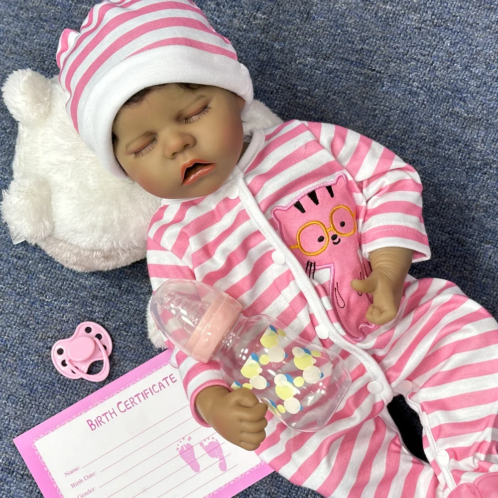 18-Inch Reborn Baby Dolls Twins Soft Vinyl Lifelike Baby Dolls 3D High-Color Realistic-Looking Artist-Painted DesignsW-018ZY