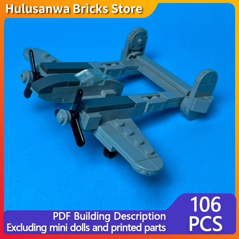 

P-38 Молния WW2 Военный истребитель Модель MOC Строительные кирпичи Военное оборудование Модульные технологии Подарки Праздничные детские игрушки