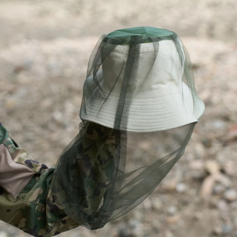 

Foldable Outdoor Insect Gnat Full Head Cover Anti-mosquito Beekeeper Net Hat 1/3/5pcs Traveling Fishing Camping Protection Hat