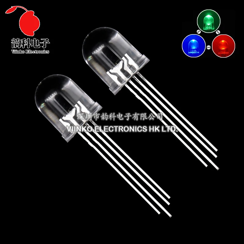 10pcs 10mm 4pins full-color RGB LED Common Anode / Cathode Transparent / Fog F10 Tri-Color Light Emitting Diode Red Green Blue