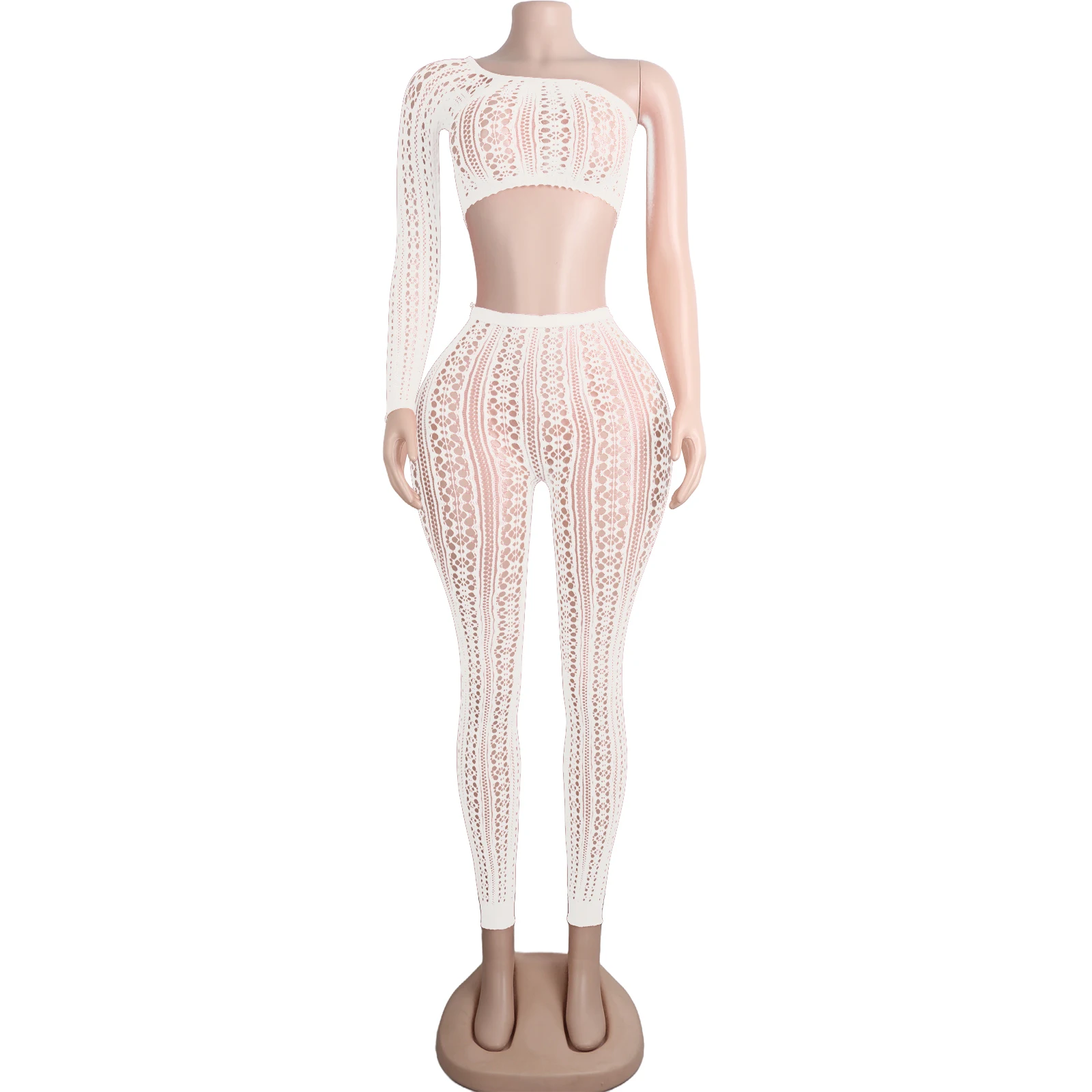 Extended Length Mesh Dancewear Asymmetric Bodysuit Server Apparel Rhinestone Exotic New Design Club Night Performance Wholesale view 5