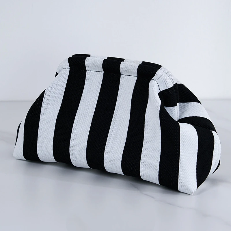 

Женский полосатый клатч, кошельки с облаками, вязаные крючком сумки, повседневная косметичка для лета, пляжа, путешествий, женская сумка для туалетных принадлежностей, кошелек