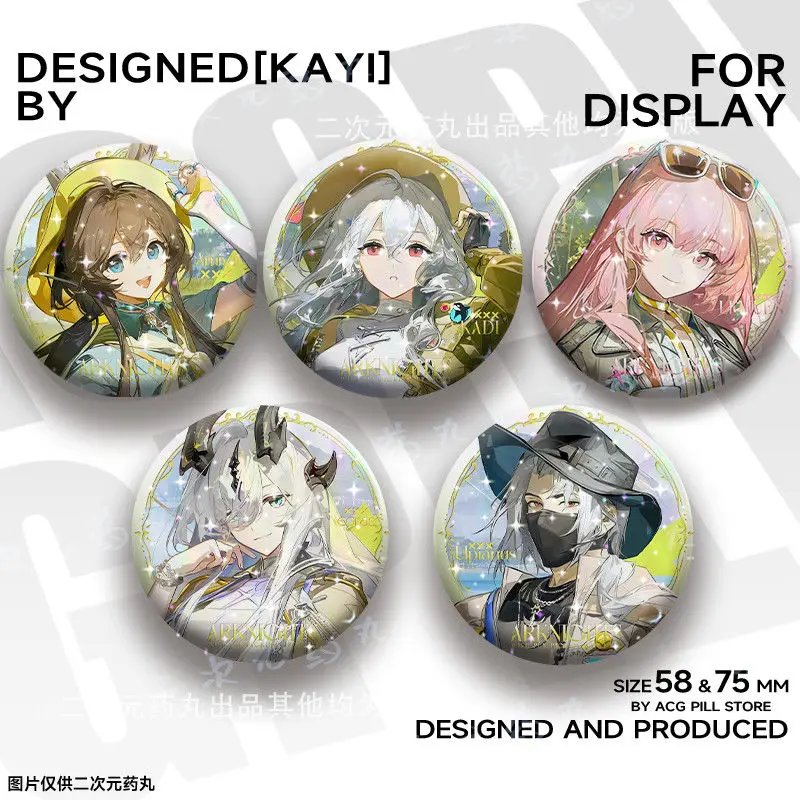 

2025 Anime Game Arknights Charm Wild Timeage Badge Baji Cartoon Figure Amiya Skadi Lemuen Doujin Laser Brooch Goods Gift
