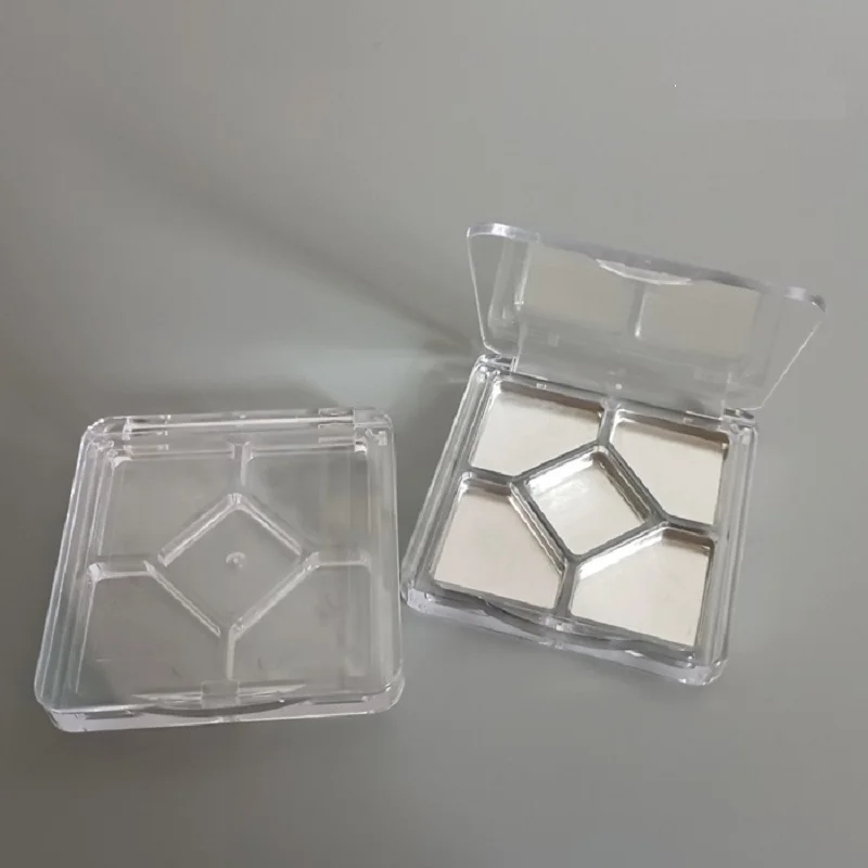 Transparent 5 Grids Eyeshadow Pigment Palette Square Lipstick Blusher Cosmetic Container Portable Eye Shadow Compact Case 20pcs