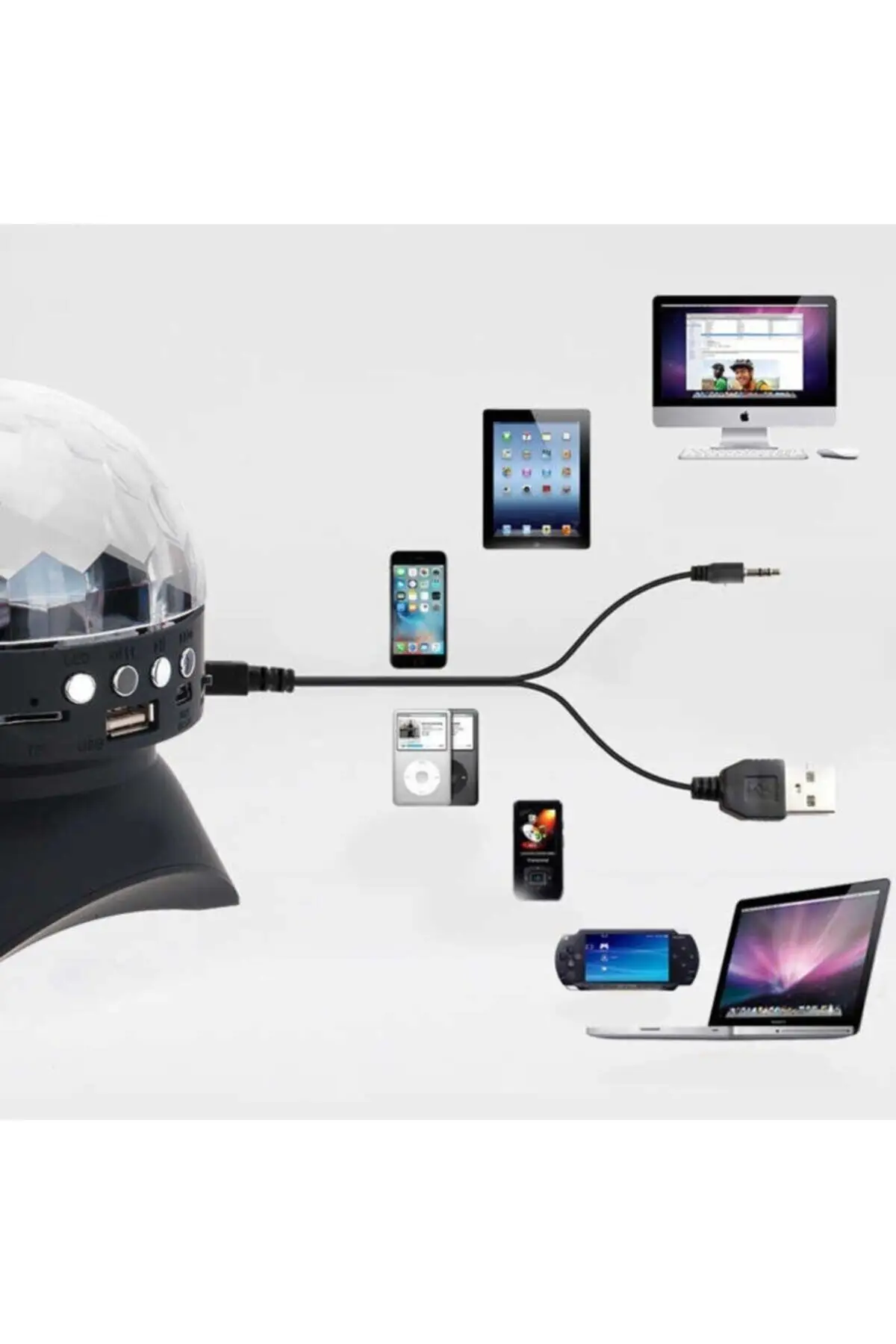 Color Backlight Laser Party Material Voice Operated Bluetoothlu Led Globe Disco Ball