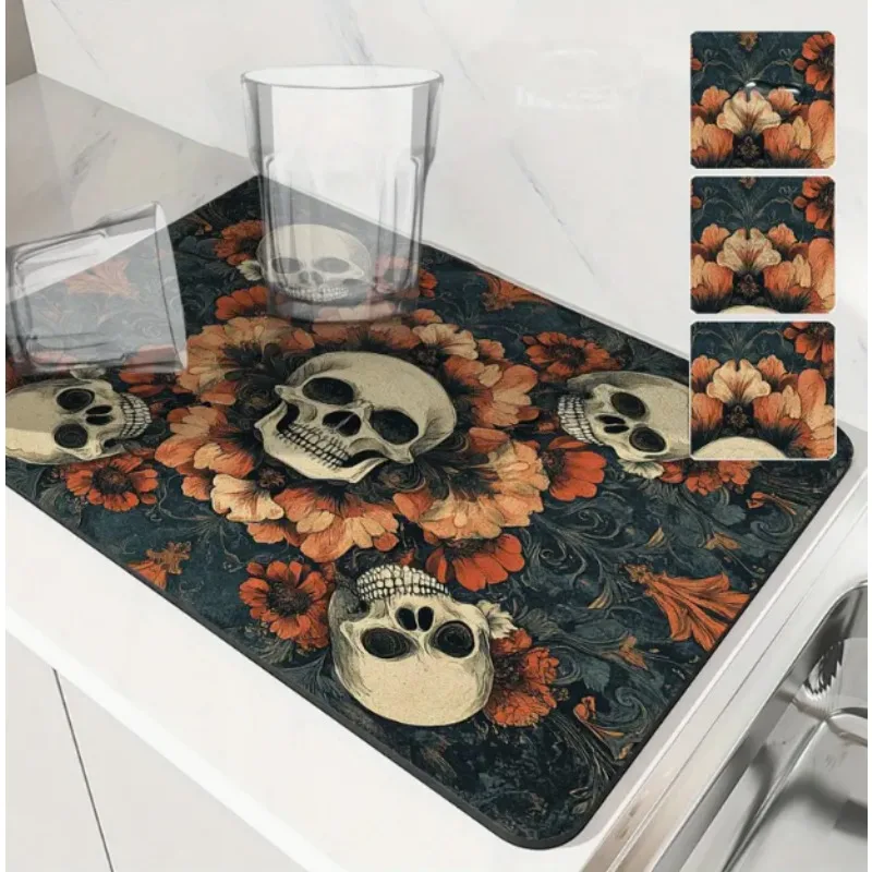 

Plants Flowers Skulls Leaves Absorbent Pads Kitchen Drain Tea Pads Coffee Pads Toilet Drying Pads Dining Table Insulation Pads