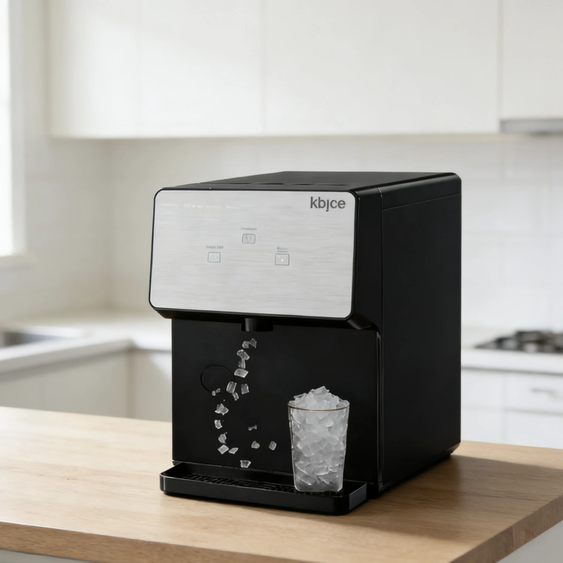 

Countertop Chewable Ice Maker with Ice Dispensing for Outdoor Touch-controlled Automatic Use Portable DC Automatic Ice Making