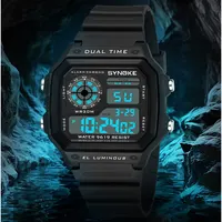 SYNOKE-Montres numériques militaires pour hommes, montre-bracelet électronique étanche, chronographe Shoous de sport 2