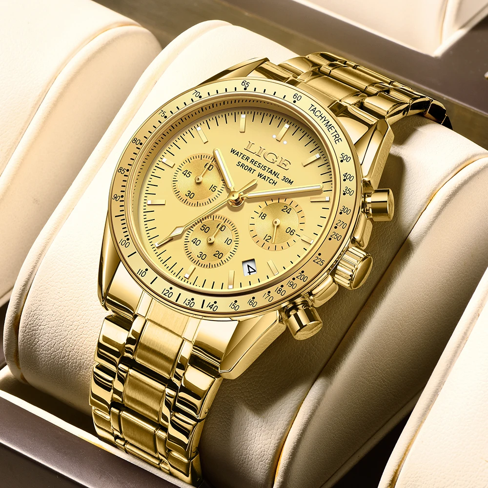Reloj Hombre LIGE Luxury Business Men Watches Stainless Steel Quartz WristWatch Male Calendar Luminous Clock Relogio Masculino image 3