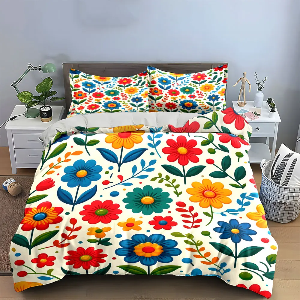 

"Floral Pattern Three-Piece Set" Multiple sizes kid's and adults' bedroom Exquisite 3PC bedding set, gift