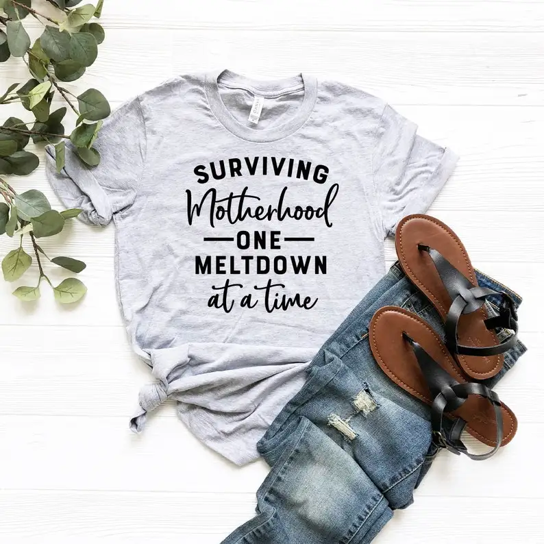 

Surviving Motherhood Shirt, Motherhood Mama For Women Mom Life Gift For Her Short Sleeve Top Tees Streetwear y2k Drop Shipping