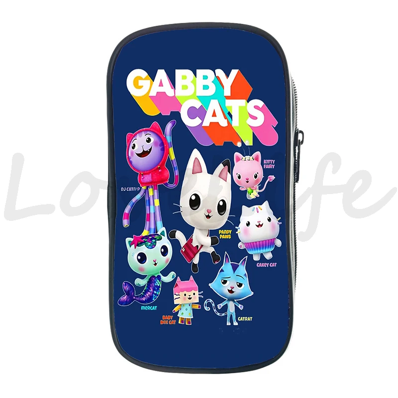 Gabbys Dollhouse Pencil Case Students Boys Girls Pen Bag Zipper Pencil Bag Cartoon Anime Pencil Box Stationery Bag School Gifts