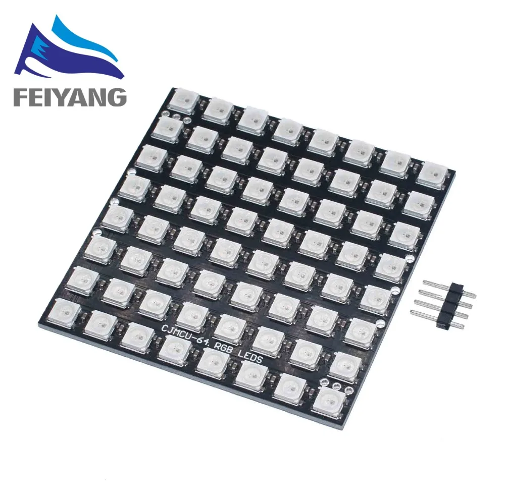 Matryca 8x8 64 DIY GyverLamp WS2812B LED cyfrowy elastyczny indywidualnie adresowalny Panel światło pikselowe tablica wyświetlacza DC5V