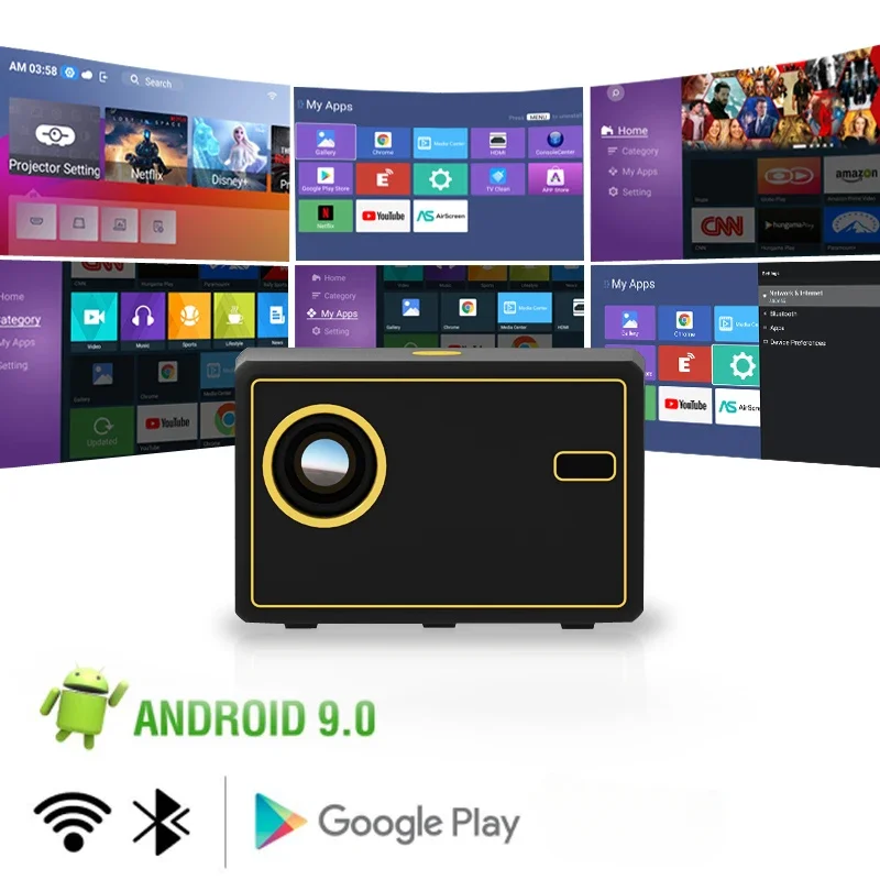

Умный портативный проектор для Y7 Android Wifi 1280 P Full HD, офисный домашний кинотеатр, детский подарок, медиаплеер