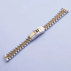 20mm Silver Gold Stainless Steel Replacement Wrist Watch Band Bracelet Jubilee With Oyster Clasp For Rolex GMT Master II Strap