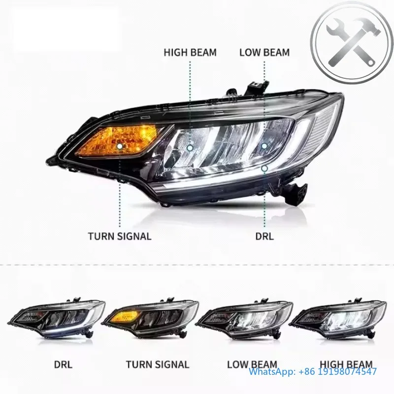 

Factory Wholesale High Quality Full LED Sequential Headlights Assembly 2014-2018 Compact Car 6500K Waterproof DRL Auto Parts