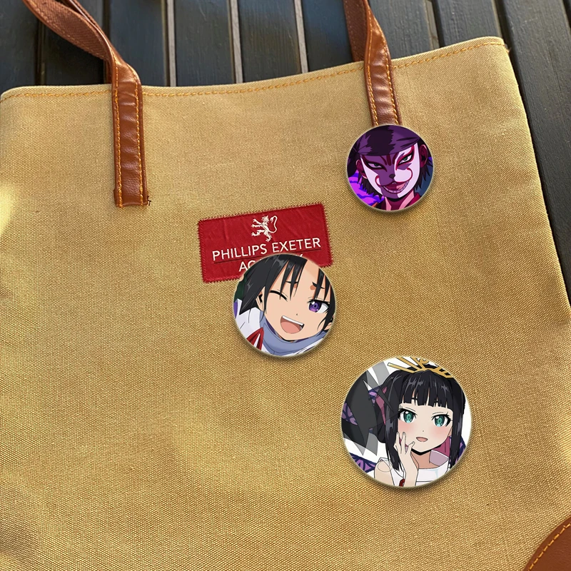 32/44/58 مللي متر أنيمي الساموراي الإبداعية دبابيس التلبيب المستديرة شخصية كرتونية مضحك شارة بروش مجوهرات اكسسوارات هدايا #4