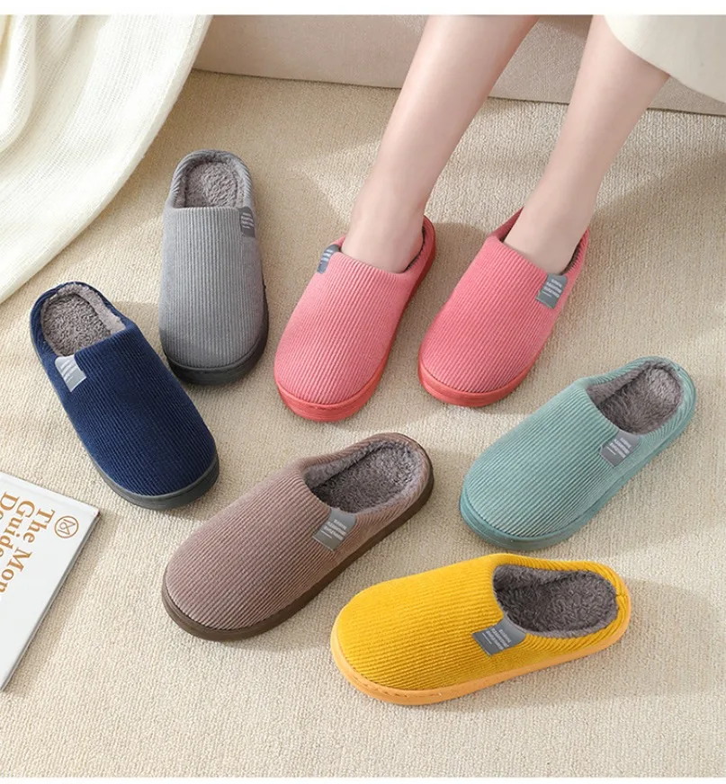 

House Winter Warm Slipper Women Plush Classic Fuzzy Fur Non Slip Indoor Female Home Room Shoe Man male Lazy Footwear Bedroom