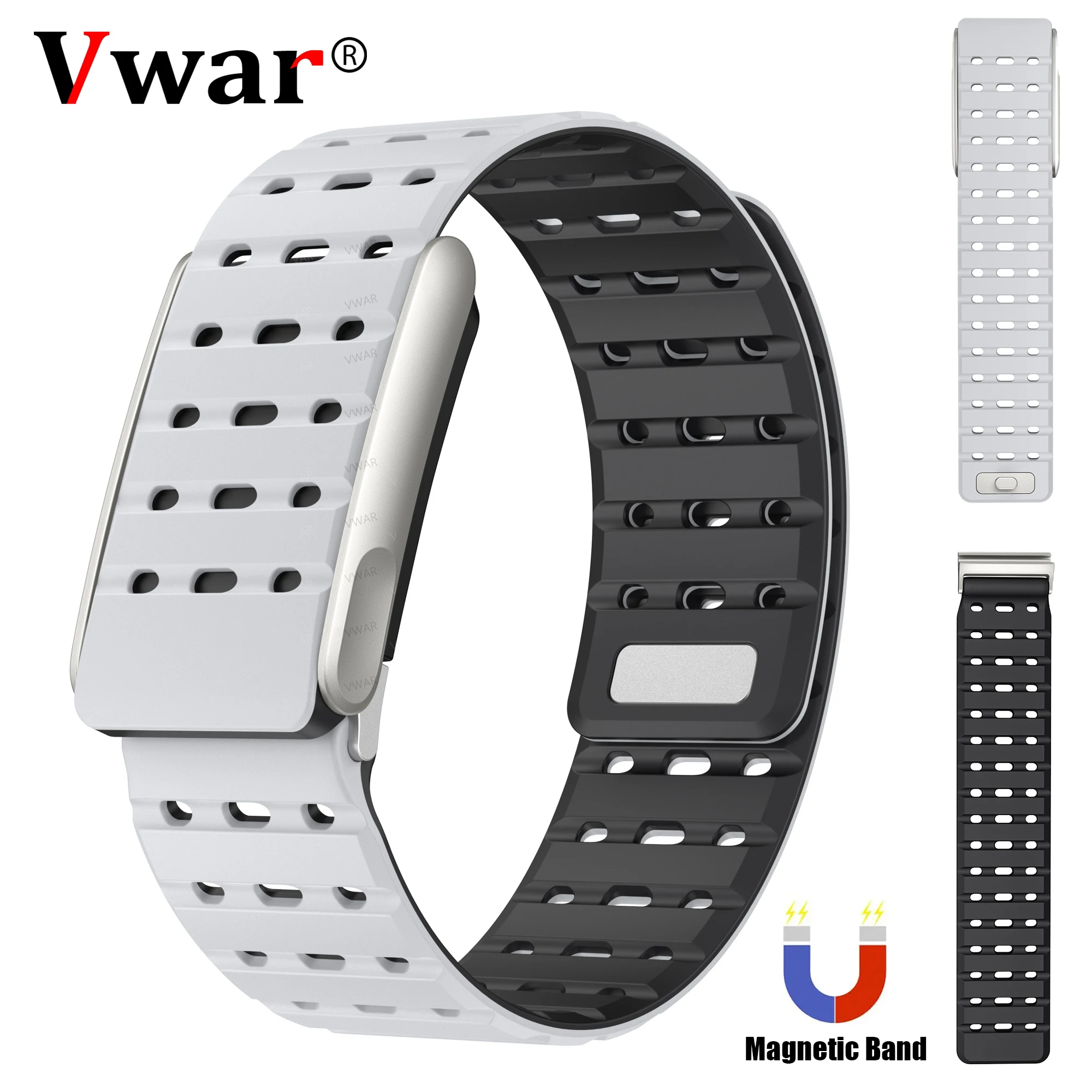 

Магнитный ремешок VWAR для WHOOP 5.0/MG SportFlex Upgrade — ремешок ЭКГ, спортивный дышащий ремешок для часов Whoop One Peak Life для женщин и мужчин