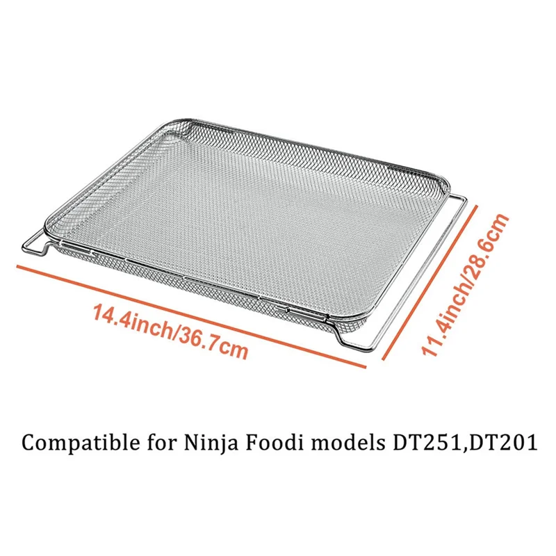 Replacement Air Fry Basket for Ninja Foodi DT251 DT201 DT200 Air Fryer Oven,Stainless Steel Air Fryer Oven Accessories SQ