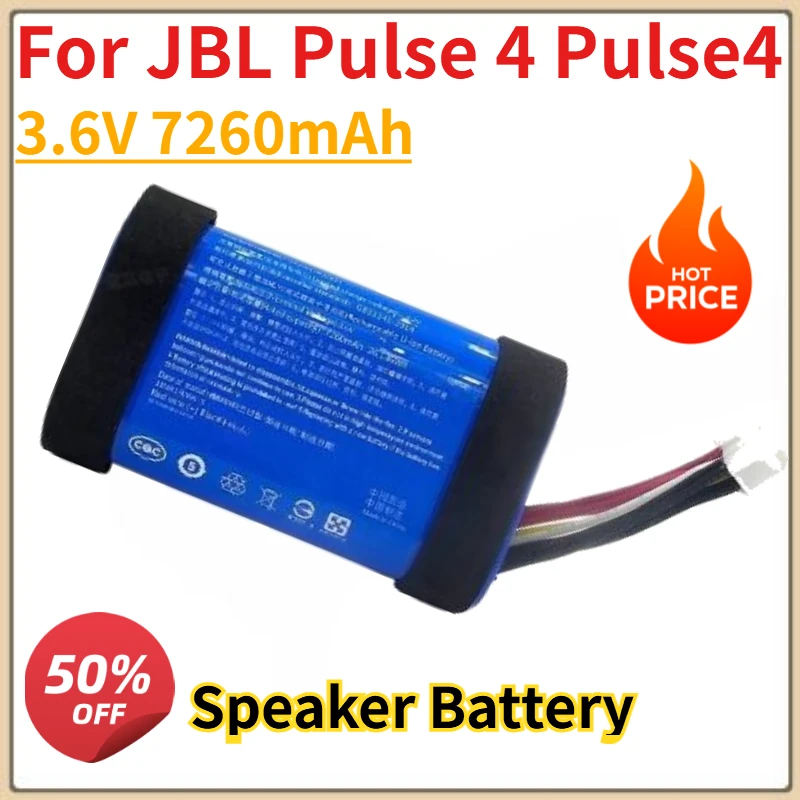 

Новый аккумулятор для динамика Bluetooth 3,6 В 7260 мАч для JBL Pulse 4 Pulse 4, перезаряжаемая батарея для плеера