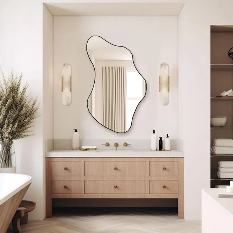 Asymmetrical Irregular Wall Mirror Modern Art Decor Mirror for Bedroom Living Room Entryway Home Decoration