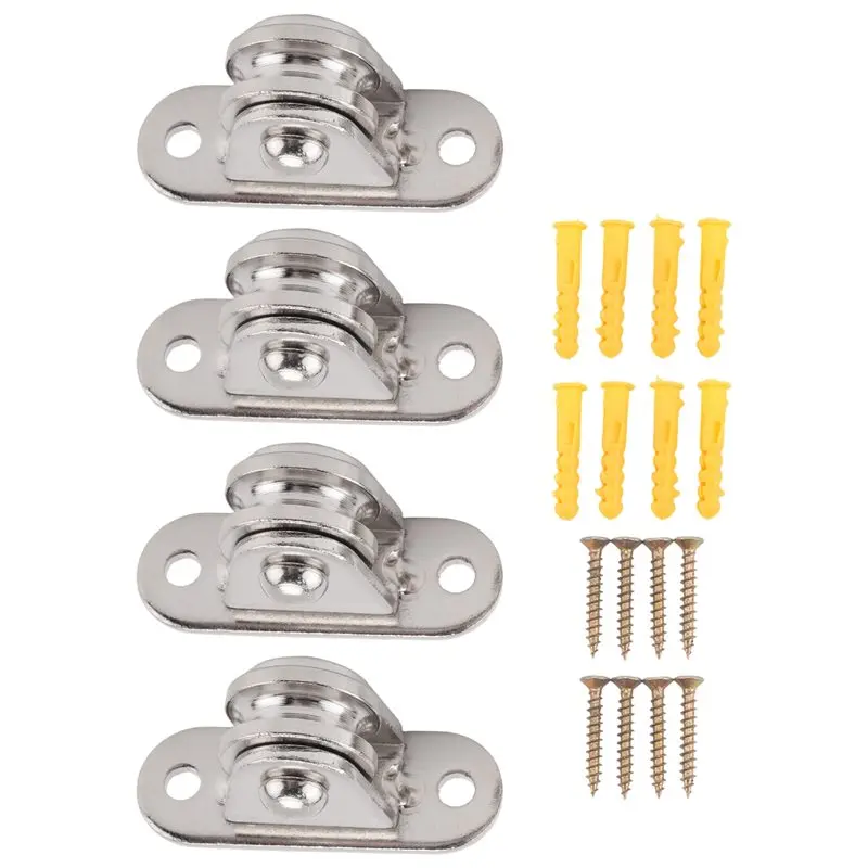 AT29-Carbon Steel Pulley Block Small Pulley Block Silent Pulley Material Handling And DIY Set Kit Moving 4PCS