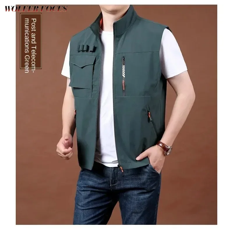 Safety Industrial Sleeveless Jacket Fishing Vest for Men Clothing Work Vests Multi-pockets Professional Hunting Men's Tactical