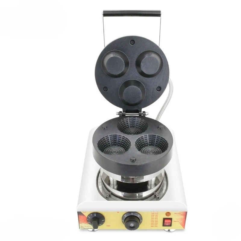 

Three Hole Ice Cream Waffle Crispy Bowl Machine Ice Cream Pancake Cone Bowl Equipment
