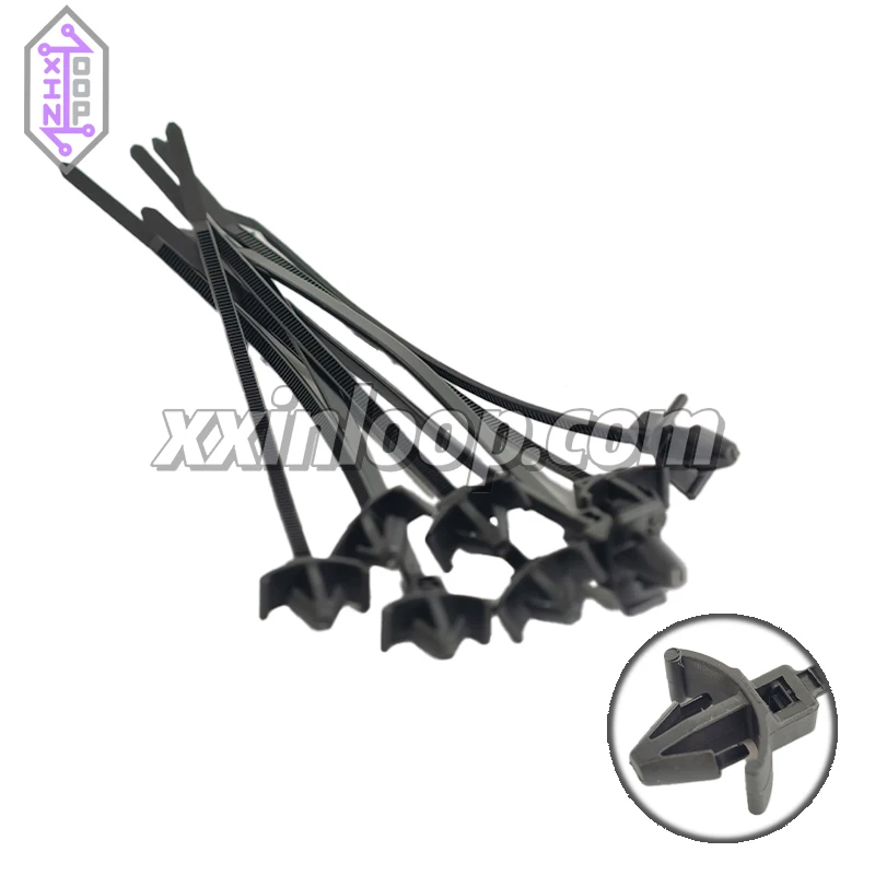 

126‑00077 T18RWPM PA66 Черный цельный крепежный фиксатор с заостренным концом и крыльями, длина 113 мм, для крепления в круглые отверстия