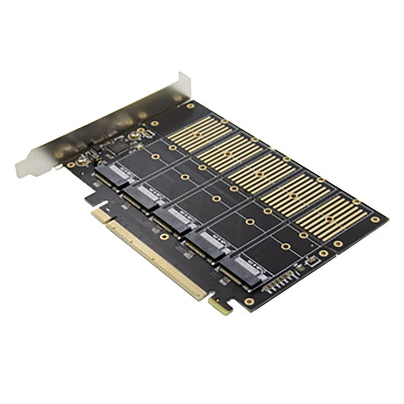 GFR5-PCI-E X16 Adapter Card, JMB585 Chip M.2 Key B NVMe SSD Expansion Card