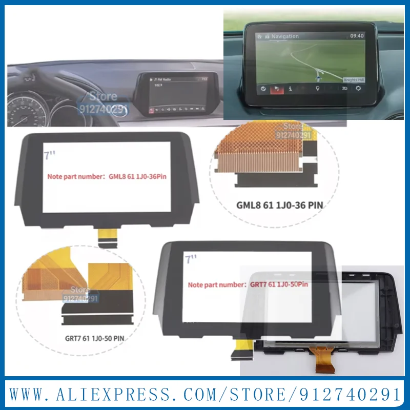 7 Inch Touch Screen Panel Digitizer Lens Sensor GRT7-611J0A For 2016-2018 Mazda6 Car Radio Player GPS Navigation GRT7 611J0A