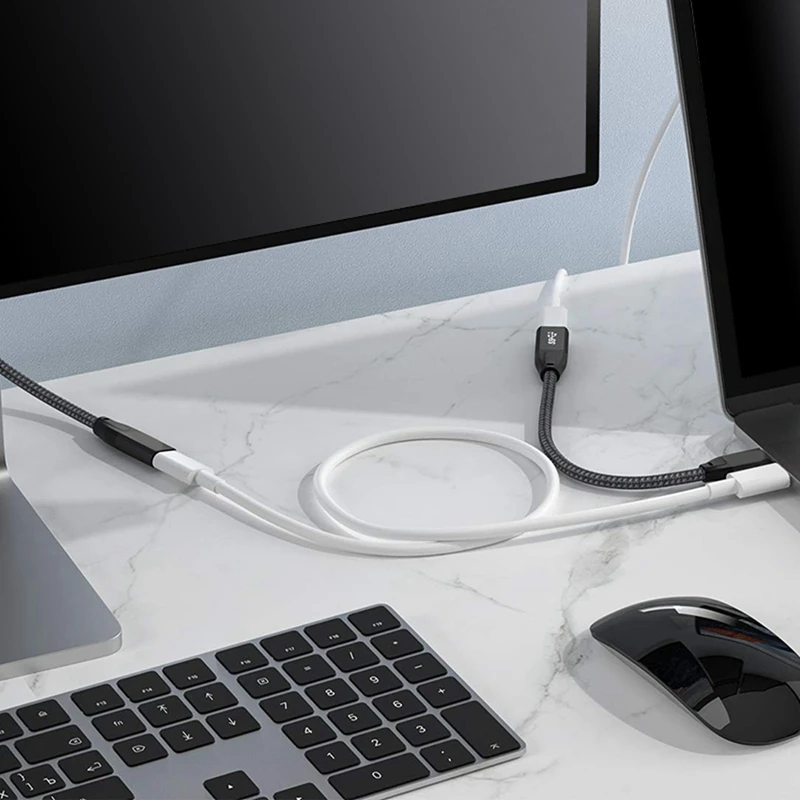 Горячий удлинительный кабель TTKK 2X USB C, 1 фута, USB 3.1 (10 Гбит/с), тип C, удлинительный кабель для быстрой зарядки, совместимый