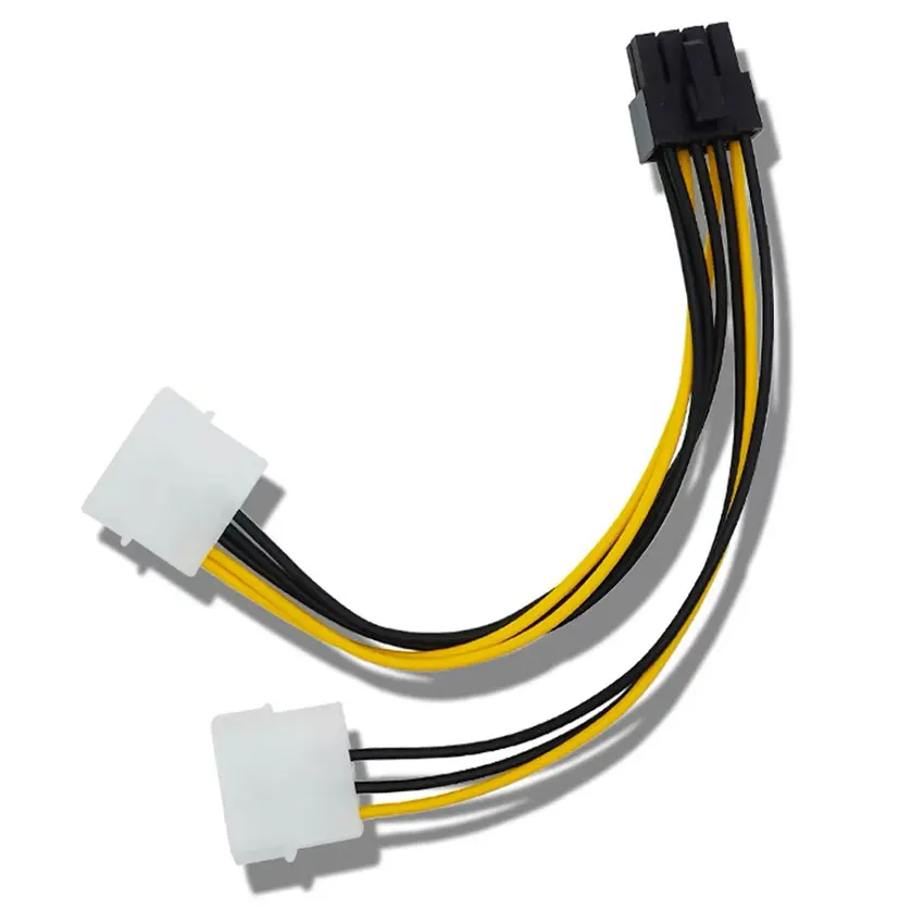 18cm 8Pin To Dual 4Pin Video Card Power Cord Y Shape 8 Pin PCI Express To Dual 4 Pin Molex Graphics Card Power Cable