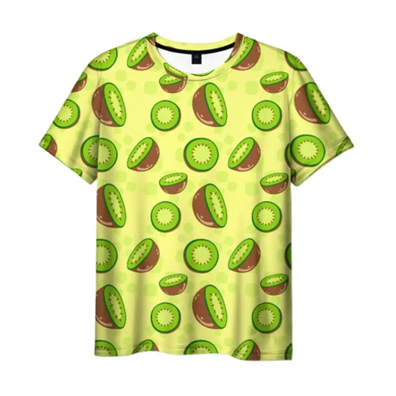 Fun Fruit Graphic 3D Printed Summer Fashion New Men's And Women's Casual Creative Simple Round Neck Short Sleeve T-shirt Tops