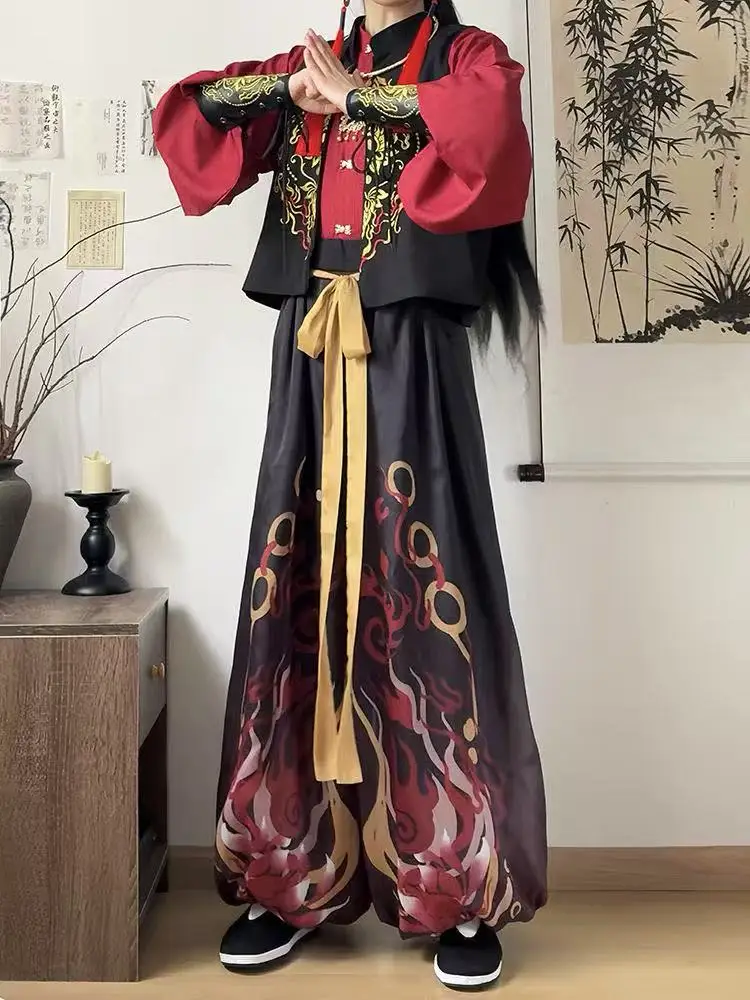 

Traditional Zezha Hanfu Men Women Ancient Fairy Story Printing Clothing Halloween Nezha Prince Cosplay Costume Comics Game COS