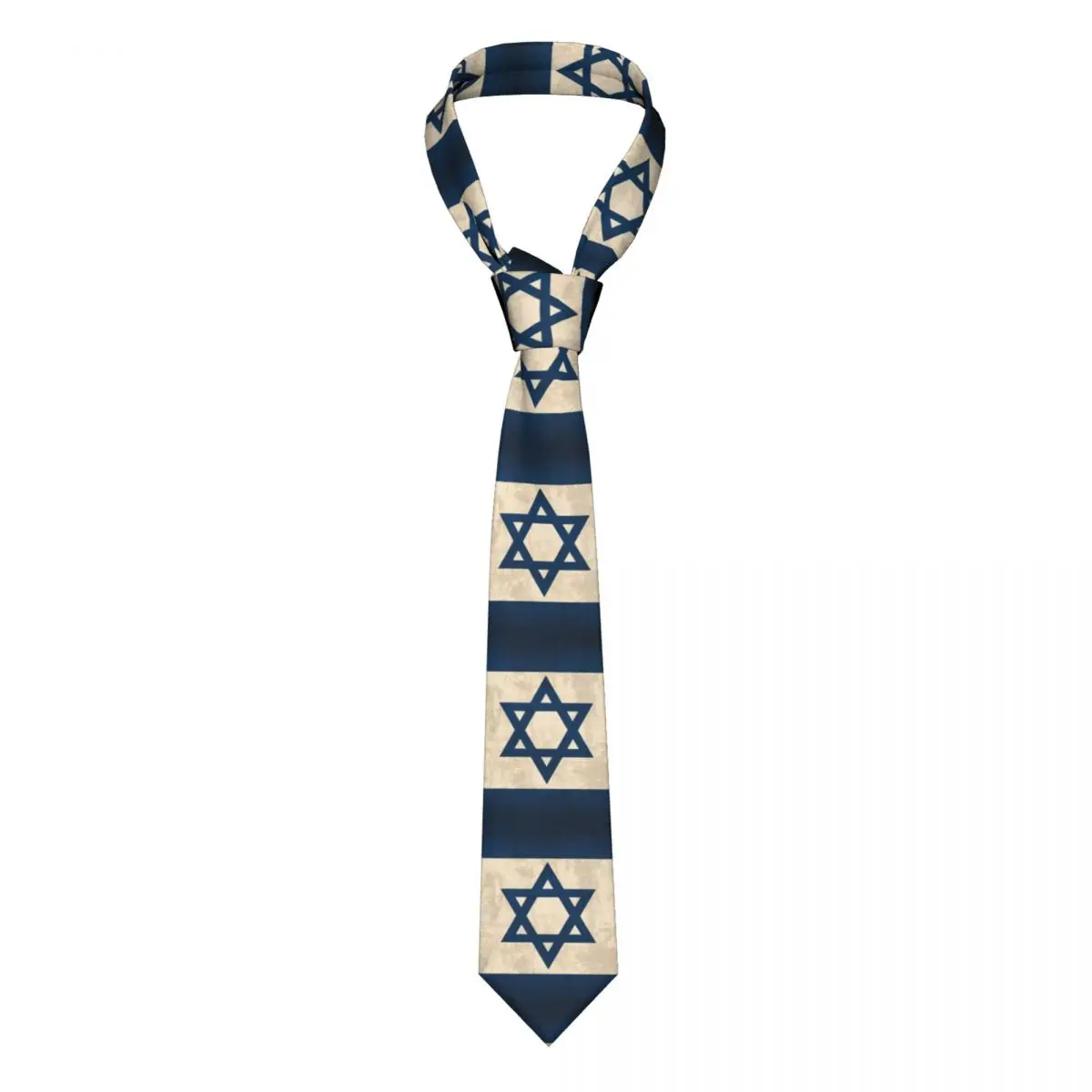 

Classic Israel Flag Neck Ties Men Custom Silk Israeli Counrty Pride Blue Necktie for Party Cravat