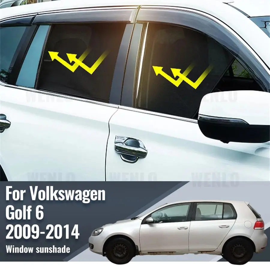 

For Volkswagen VW Golf 6 4doors 2009-2014 Golf6 Car Window Sunshade Magnetic Curtain Sun Shade Visor Net Mesh Protect Kids