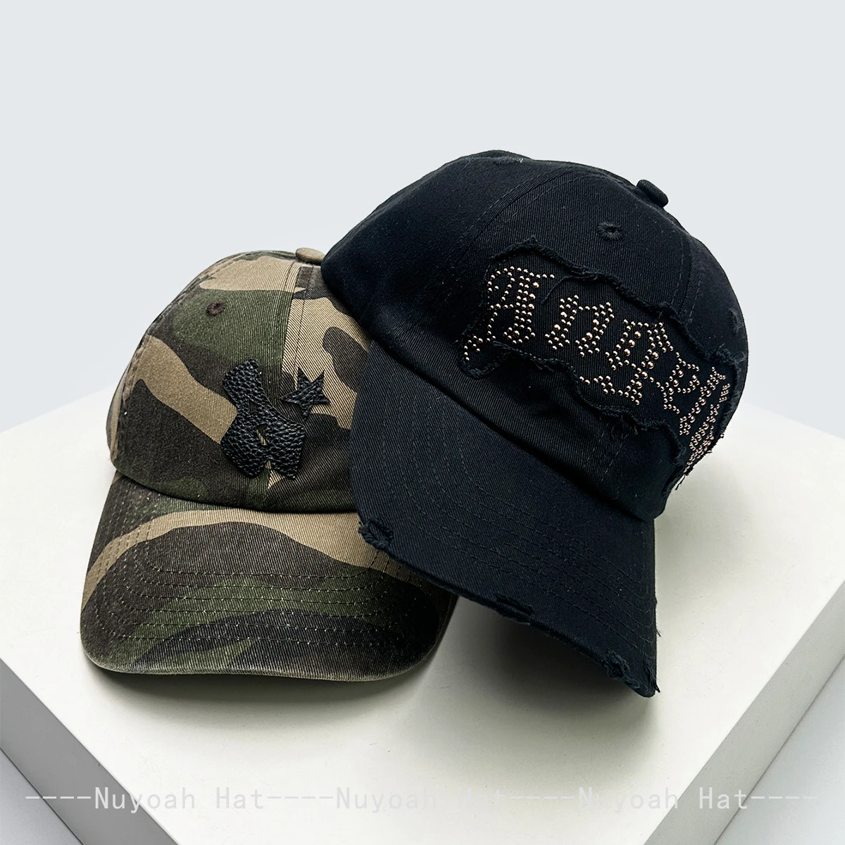 Camouflage Patched Hot-dipped Letters Baseball Hats Sunshade Leopard Print New Men Women Personal Peaked Caps Versatile Fashion