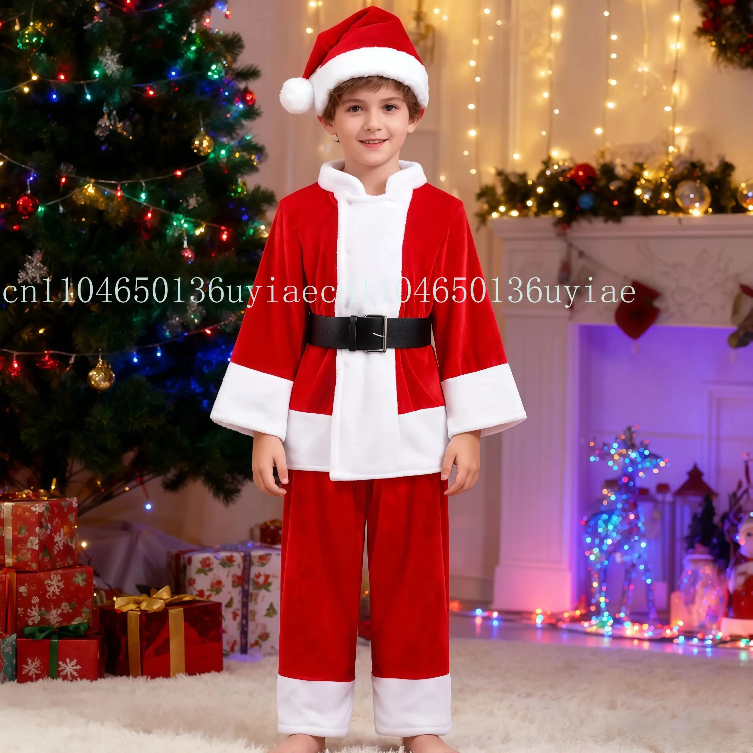 

Christmas Kids Cosplay Green Elf Santa Costume Toddler Xmas Red Tops With Pants Set Outfit For Boys Girls Carnival Party Clothes
