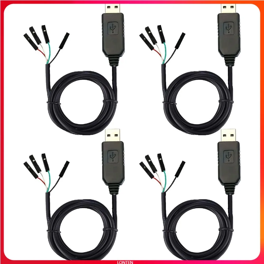

4 PCS Serial Adapter USB To RS232 TTL Converter Download Flash Line USB To Serial Port for Arduino Download Cable LT-SC0002