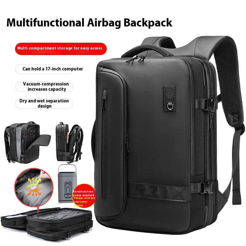 Compression Backpack With Pump Large Capacity for Men High Quality Travel Oxford Laptop Bag Luggage Expandable Waterproof