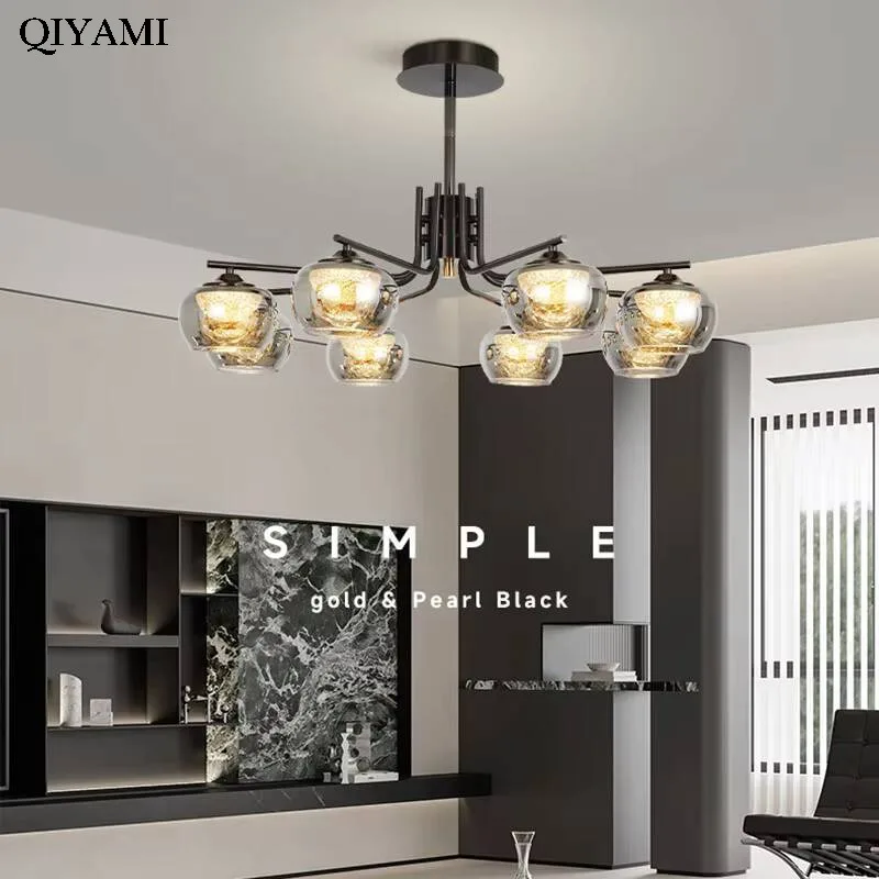 Light Luxury Living Room Chandelier Modern and Simple High-end LED Chandelier Italian Minimalist Indoor Decorative Lighting Lamp