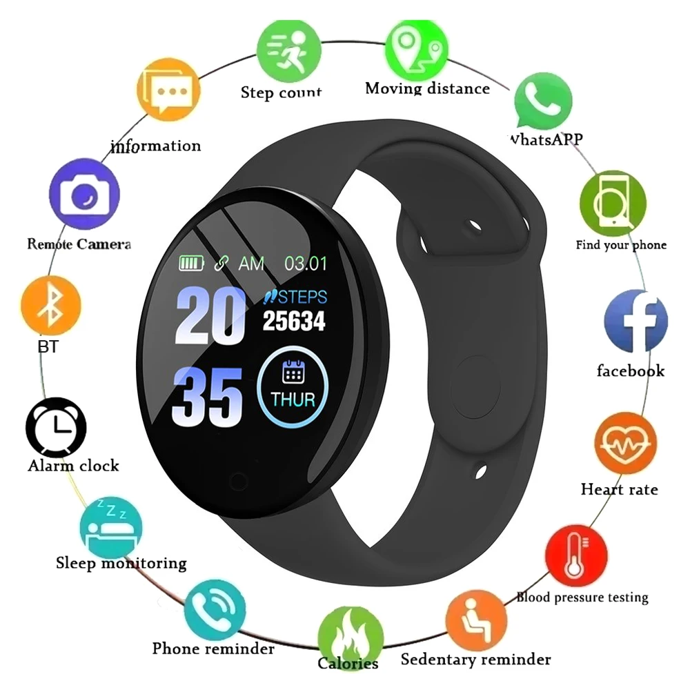 Smart Watch Men Women Bluetooth Fitness Tracker Sport Bracelet Heart Rate Blood Pressure Kids Smartwatch For IOS/Android