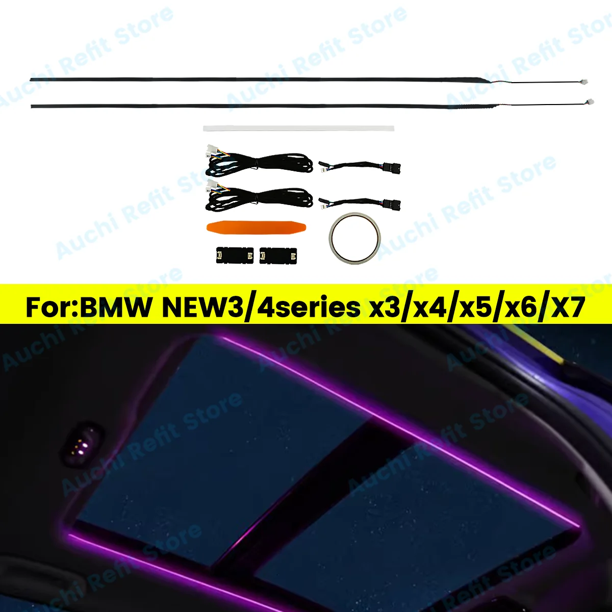 11 Farben Mittelkonsole Sattellicht für BMW New 3/4 Series G20 G22 M3 M4 LED-Dekorationsleuchten im Auto Umgebungslicht Refit