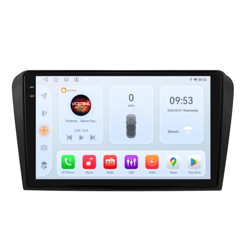OSSURET Schneller Versand 9 Zoll 2 Din Carplay Android Auto Android 15 Autoradio für Mazda 3 2004-2009 Autoradio 6115 Octa Core GPS-Navigation Bluetooth Freisprecheinrichtung Intelligentes Headunit