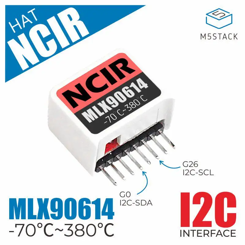 M5Stack Official NCIR Infrared Temperature Sensor MLX90614 for Human Body Temperature Measurement