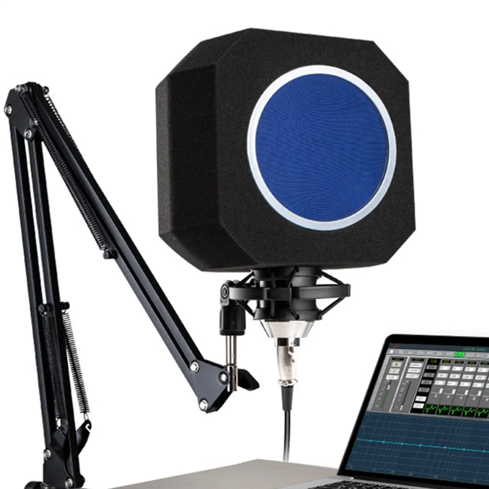 Foam Microphone Isolation Shield Wind Screen for Large Diaphragm Cardioid Mic Studio Recording Filter