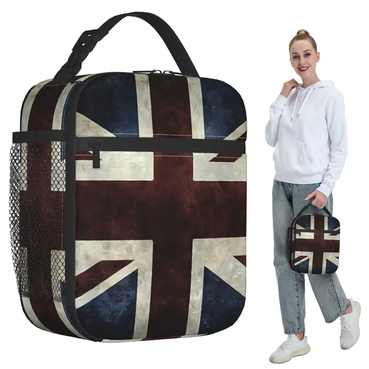 Union Jack Flag Of The UK Insulated Lunch Bag for Women Office Cooler Thermal Food Box Tote Portable Lunch Boxes Container